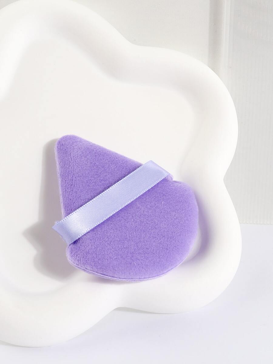 1入組紫色超柔軟三角粉撲，非食用粉撲定妝散粉，雙面多色 - 紫色 - 查看 1