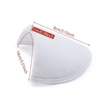 4 cặp miếng độn vai màu đen trắng, miếng đệm mút may sẵn, thích hợp cho vest, áo khoác và các loại trang phục khác. - Trắng - Xem 2