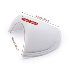 4 cặp miếng độn vai màu đen trắng, miếng đệm mút may sẵn, thích hợp cho vest, áo khoác và các loại trang phục khác. - Trắng - Xem 3