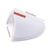 4 cặp miếng độn vai màu đen trắng, miếng đệm mút may sẵn, thích hợp cho vest, áo khoác và các loại trang phục khác. - Trắng - Xem 4