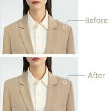 4 cặp miếng độn vai màu đen trắng, miếng đệm mút may sẵn, thích hợp cho vest, áo khoác và các loại trang phục khác. - Trắng - Xem 6