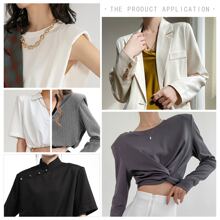 4 cặp miếng độn vai màu đen trắng, miếng đệm mút may sẵn, thích hợp cho vest, áo khoác và các loại trang phục khác. - Trắng - Xem 7