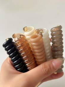 4 dây buộc tóc điện thoại đàn hồi và bền cho bím tóc, tóc đuôi ngựa và búi tóc thông thường - Nhiều màu - Xem 4