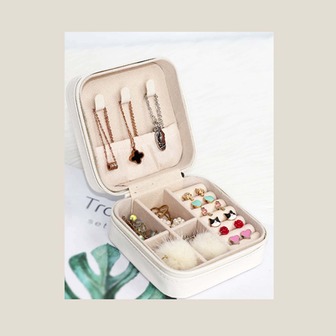 1入組精美耳環項鍊圓環首飾收納盒