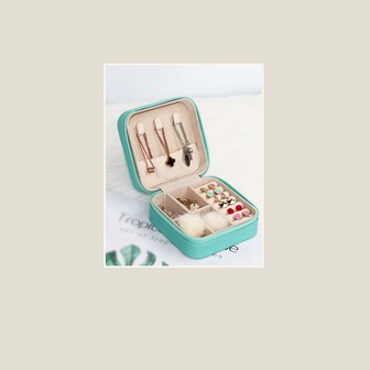 1入組精美首飾收納盒適用於耳朵耳釘,項鍊,環和其他配件