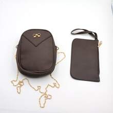 Set de 3 bolsas para mujer: mochila, bolso de hombro y bolso de mano, conjunto de bolsas para estudiante con estuche para lápices-HotFashion HOT SALE - Café integral - Ver 1