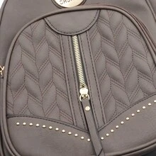 Set de 3 bolsas para mujer: mochila, bolso de hombro y bolso de mano, conjunto de bolsas para estudiante con estuche para lápices-HotFashion HOT SALE - Café integral - Ver 2