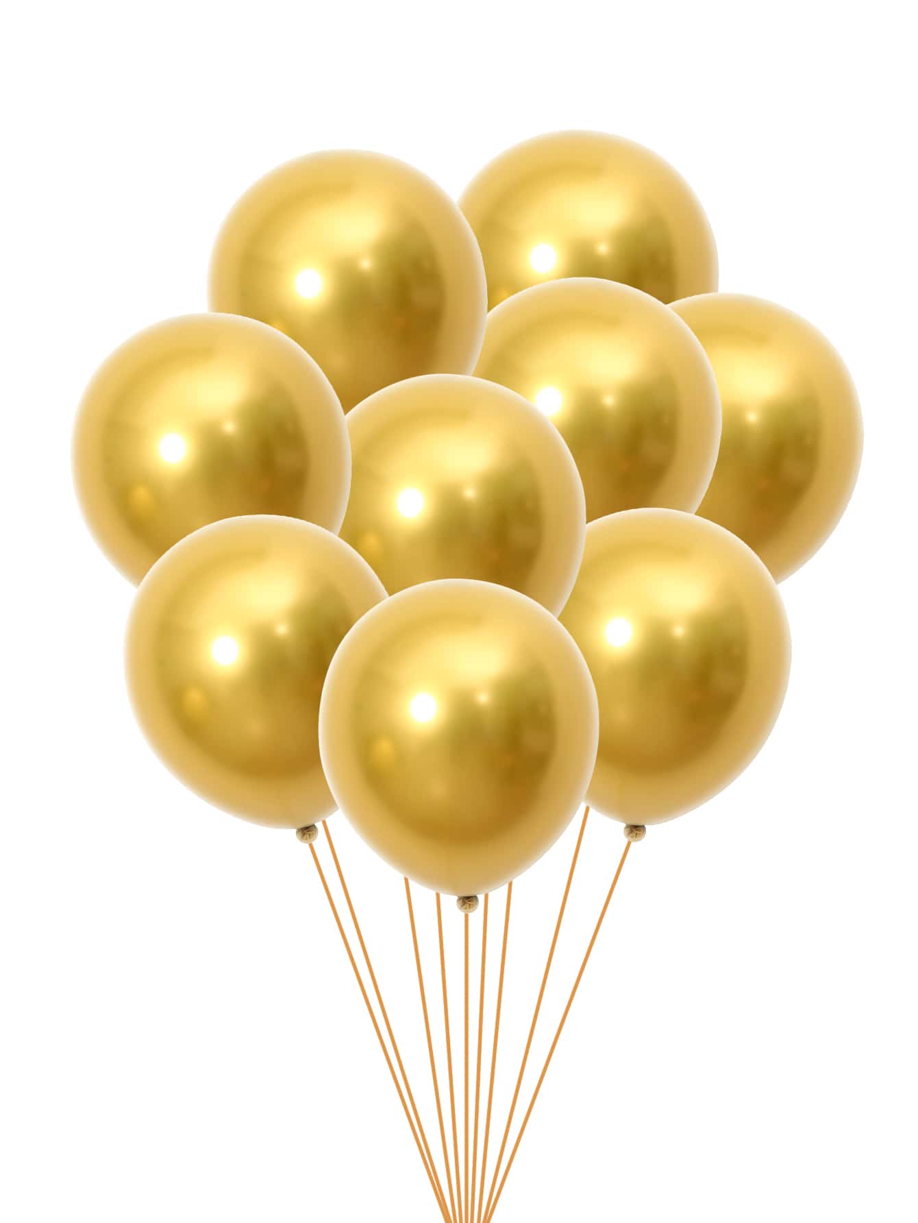 50 个 10 英寸金属圆形乳胶气球，厚气球适用于生日派对、婚礼、房间装饰、什锦金色和黑色气球链套装、生日装饰套餐 - 金色 - 查看 1