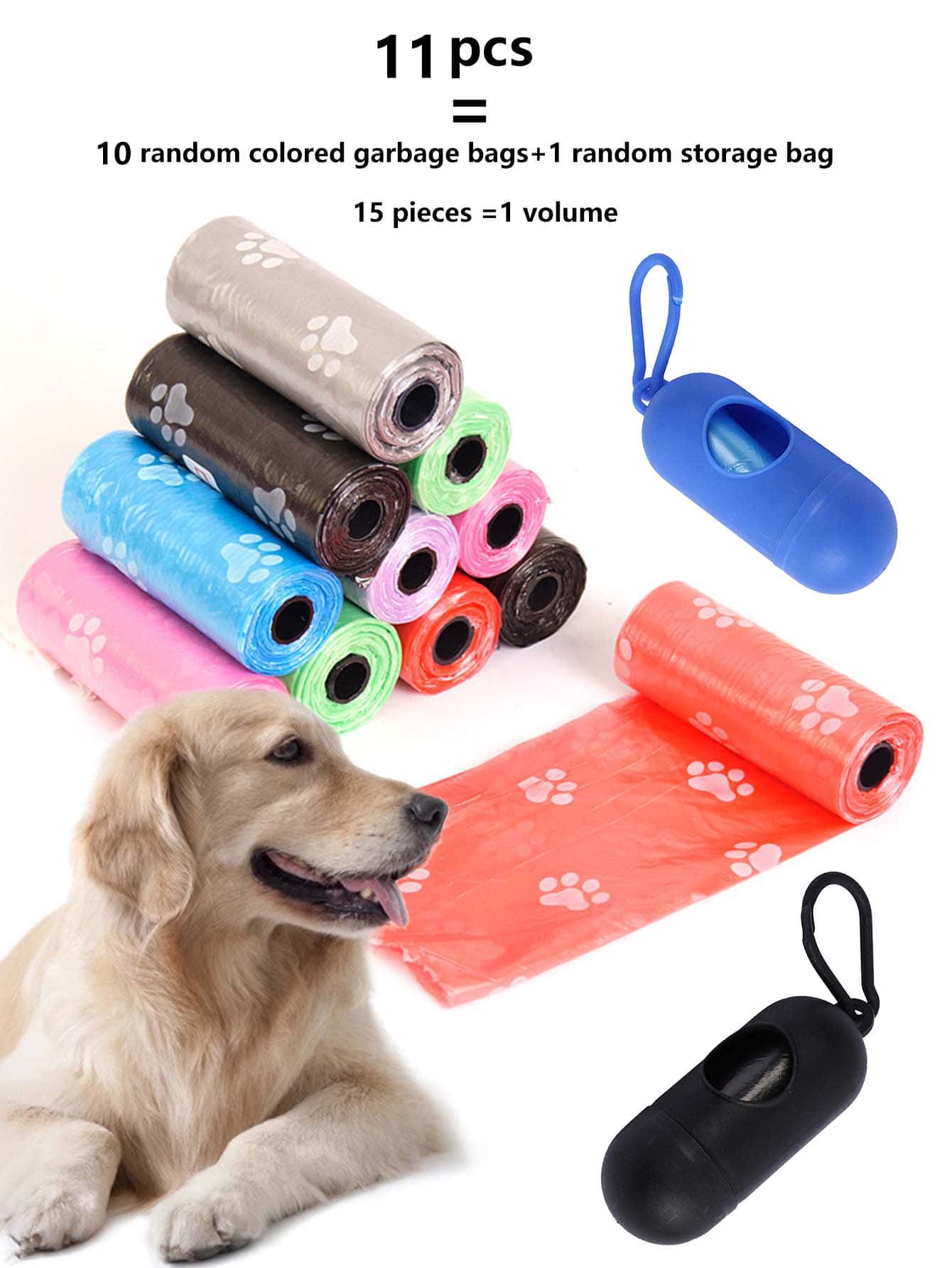 11入組寵物便攜垃圾袋分配器套裝 - 彩色 - 查看 1