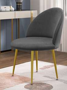 1pc/2pcs Silver Fox Fur Solid Color Duck Billed Chair Cover, Suitable For Dining Chair Decoration And Dust Protection - Black - View 3