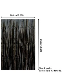 2黑色鋁箔流蘇窗簾背景幕布萬聖節派對裝飾金屬質感金屬絲流光照相亭道具適用於生日聖誕婚禮訂婚婚禮單身女郎裝飾 - 黑色 - 查看 5