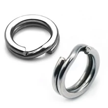 9KM DWLIFE 50Pcs Split Rings Fishing Stainless Steel Lure Rings Saltwater Terminal Tackles Split Rings Fishing Connectors Snap Rings - Silver - View 1