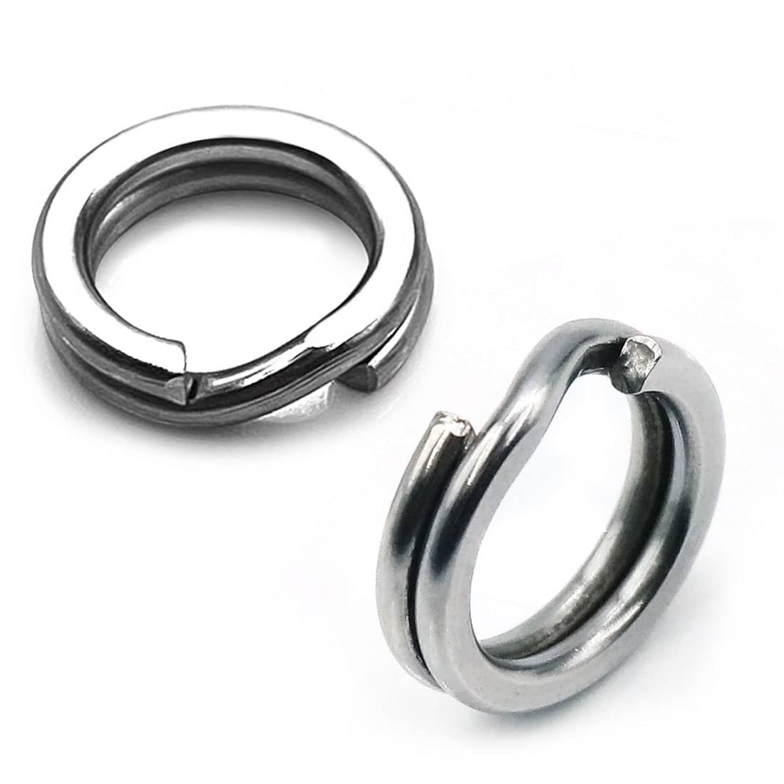 9KM DWLIFE 50Pcs Split Rings Fishing Stainless Steel Lure Rings Saltwater Terminal Tackles Split Rings Fishing Connectors Snap Rings - Silver - View 1