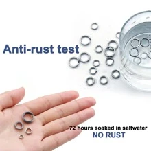 9KM DWLIFE 50Pcs Split Rings Fishing Stainless Steel Lure Rings Saltwater Terminal Tackles Split Rings Fishing Connectors Snap Rings - Silver - View 2