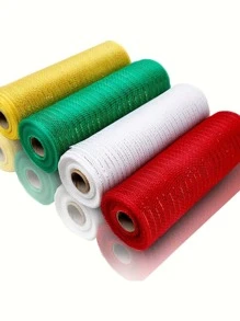 Christmas Themed Gold Mesh/Ribbon/Tulle/Plastic Netting Decorative Ribbon, 10 Yards/Roll Best Gifts Birthday