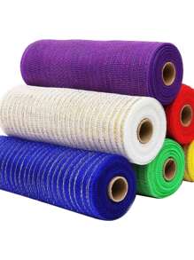 Christmas Themed Gold Mesh/Ribbon/Tulle/Plastic Netting Decorative Ribbon, 10 Yards/Roll Best Gifts Birthday