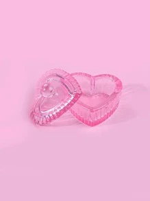 1 件粉色心形水晶玻璃美甲杯带盖，涂层水晶玻璃美甲杯，刷子清洁杯，调色杯，美甲用品，美甲工具，美甲工具，返校，指甲，按压指甲用美甲工具 - 粉色 - 查看 4