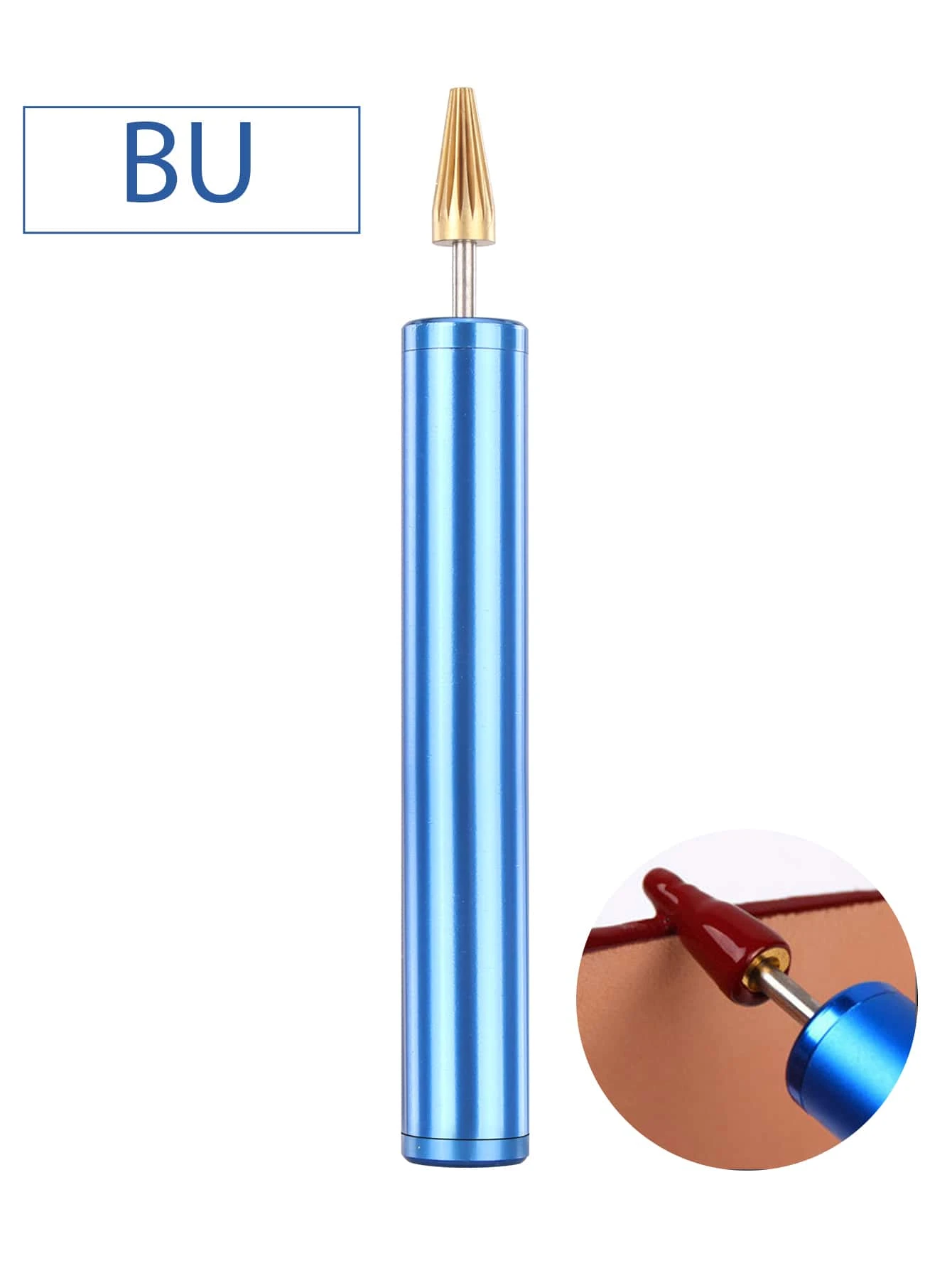 QJH 藍銅頭皮革修復工具,可拆式彩色皮邊油漆筆,專業的肩背包、錢包、皮帶修復工具套裝 - 藍色 - 查看 1