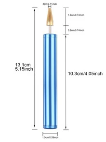QJH 藍銅頭皮革修復工具,可拆式彩色皮邊油漆筆,專業的肩背包、錢包、皮帶修復工具套裝 - 藍色 - 查看 2