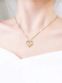 CVNANA 1入26個字母心形吊墜項鍊，跨境專屬珠寶，字母情感項鍊，友誼禮物