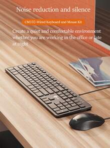 Lenovo Lenovo Wired Keyboard and Mouse Combo USB Plug-and-Play Numeric Keypad Adjustable Tilt Legs Optical Corded Mouse Full-Size Computer Keyboard Compatible with PC, Laptop (Black)