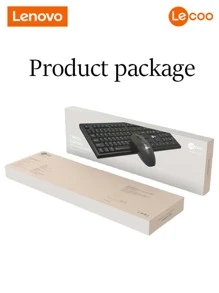 Lenovo Lenovo Wired Keyboard and Mouse Combo USB Plug-and-Play Numeric Keypad Adjustable Tilt Legs Optical Corded Mouse Full-Size Computer Keyboard Compatible with PC, Laptop (Black)