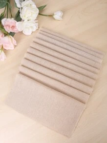 10pcs 25*25cm Linen-Like Fabric Cloth In Beige Color, For Embroidery, Diy Doll Making And Other Crafts - Beige - View 2