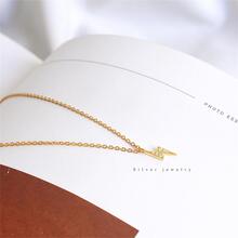 OMID 1 Miếng Đúng mốt S925 Bạc nguyên chất Tia chớp Thiết kế Pha lê Dát Xương quai xanh Chuỗi Thích hợp Đối với Của phụ nữ Mặc hàng ngày - vòng cổ - Xem 9