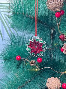 1pc Christmas Tree Shaped Decoration Pendant, Christmas Theme Diy Decoration - Multicolor - View 2