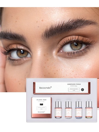 9-delat ögonbrynspermanentkit för långvarig ögonbrynsböjning, en oumbärlig present till vänner, lätt att bära med sig, salongskvalitet och återanvändbar hemma (var försiktig för att förhindra allergier, lämplig för erfarna konsumenter)