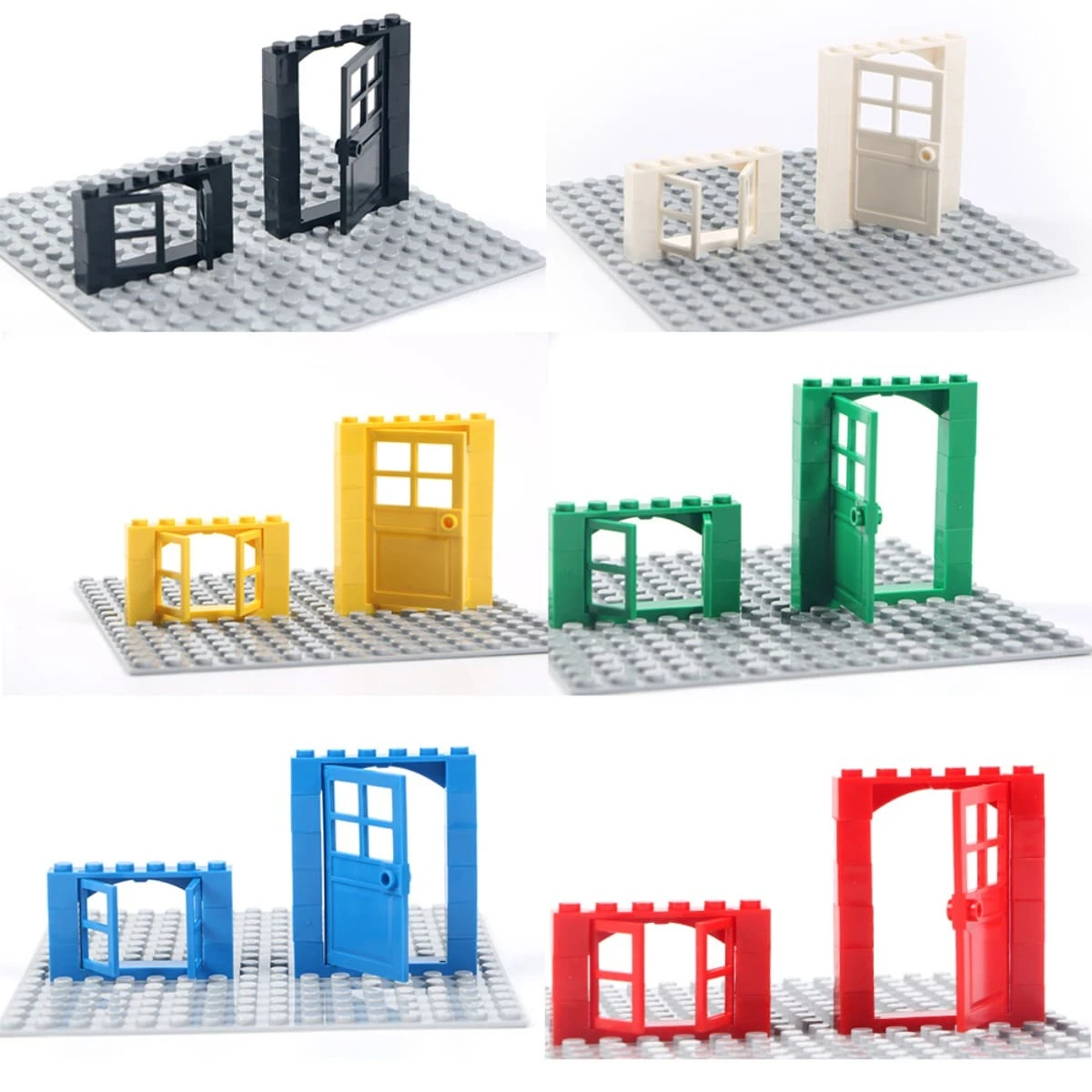 102pcs Door Window Brick Bulk DIY House Building Blocks Bricks Toys City Architect For Children Educational Room Decoration, Transformer, Door Toy, Slide Puzzles, Mini Blocks - Multicolor - View 1