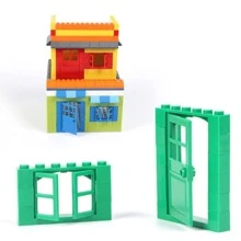 102pcs Door Window Brick Bulk DIY House Building Blocks Bricks Toys City Architect For Children Educational Room Decoration, Transformer, Door Toy, Slide Puzzles, Mini Blocks - Multicolor - View 6