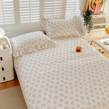 1 Pièce Drap-housse Avec Bande Élastique, Imprimé Floral De Style Campagnard, Taille De Lit Simple/double, Convient Pour Matelas Épais De 10 Pouces