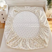 1 Pièce Drap-housse Avec Bande Élastique, Imprimé Floral De Style Campagnard, Taille De Lit Simple/double, Convient Pour Matelas Épais De 10 Pouces