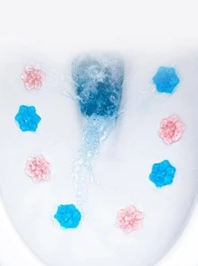 1pc Toilet Cleaning Gel With Flower Design, Quick Cleaning, Freshening, Deodorizing, Eliminating Odor For Bathroom - Blue - View 7