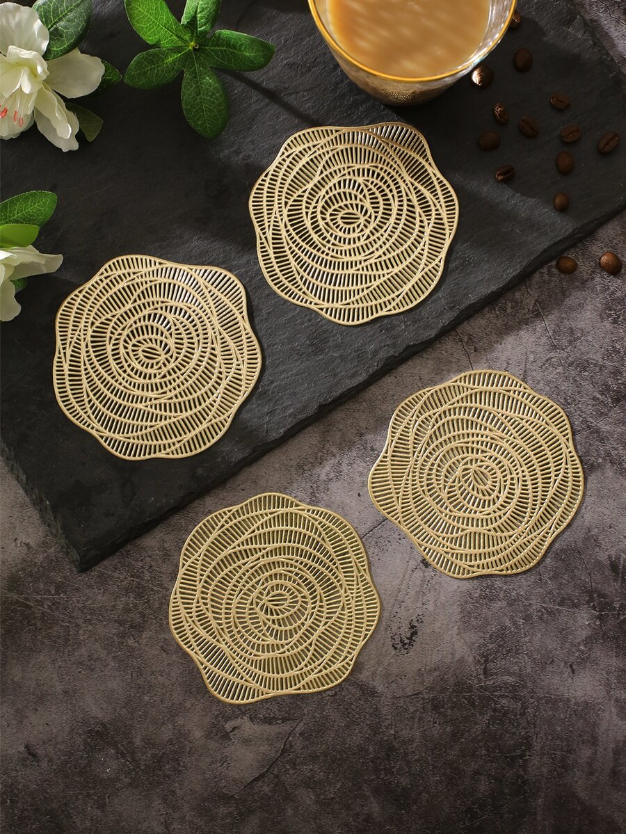 餐垫 2/6/10 件套 PVC 餐垫，适用于厨房餐桌，室内/室外可水洗耐热餐垫，可擦拭餐桌垫和杯垫，适用于露营、节日、婚礼、派对