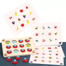 Educational Wooden Kids Toys Memory Games Match Fruit Animals Interactive Toys For Children 6 To 10 Years - Apricot - View 5