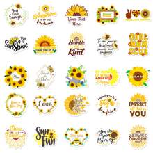 50入組太陽花字體防水diy創意塗鴉貼紙,適用於吉他、滑板、水壺、杠、頭盔、雪板、筆記型電腦、手機殼、冰箱門、行李箱塗鴉貼紙,完美的聖誕禮物