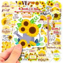 50入組太陽花字體防水diy創意塗鴉貼紙,適用於吉他、滑板、水壺、杠、頭盔、雪板、筆記型電腦、手機殼、冰箱門、行李箱塗鴉貼紙,完美的聖誕禮物