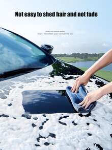 1pc Car Towel Double-layer Compound Thickened Absorbent Towel No Scratch Car Wash Cloth - Blue - View 5