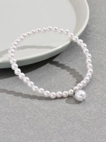 1 Pc Beach Vacation Style Simple Fashion Everything Faux Pearl Anklets - White - View 3