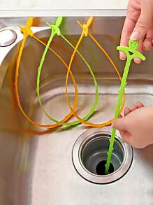 1入組笑臉引流鉤適用於廚房水槽,廁所,淋浴除毛器&浴缸,家庭清潔和去除器工具 - 粉色 - 查看 1