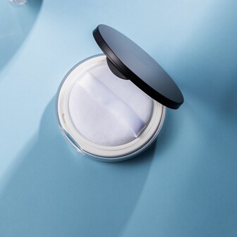 1pc Empty Loose Powder Container With Puff, Plastic Loose Face Powder Compact Case Cosmetic, Refillable Powder Puff Box Loose Powder Box With Sifter,Makeup,Cheap,Room Decor,Vanity,Travel,Bedroom,Makeup Accessories,Cheap,Stocking Stuffers,Makeup,Makeup Tools,Cheap Stuff,Gifts,Gifts For Women,Christmas Gifts