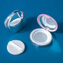 1个空散粉盒，带粉扑，塑料散粉盒，可填充粉扑盒，带筛网，化妆品，便宜，房间装饰，梳妆台，旅行，卧室，化妆配件，便宜，圣诞礼物，化妆品，化妆工具，便宜货，礼物，女士礼物，圣诞礼物