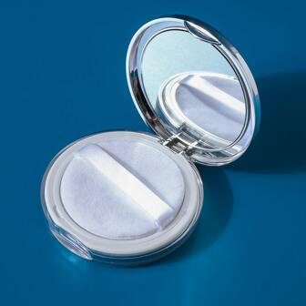 1 st tom löspuderbehållare med puff, plast, kompakt etui för löst ansiktspuder, kosmetika, påfyllningsbar puderpuffask, löspuderask med sil, smink, billigt, rumsinredning, sminkbord, resor, sovrum, sminktillbehör, billigt, presenter, smink, sminkverktyg, billiga saker, presenter, presenter till kvinnor, julklappar