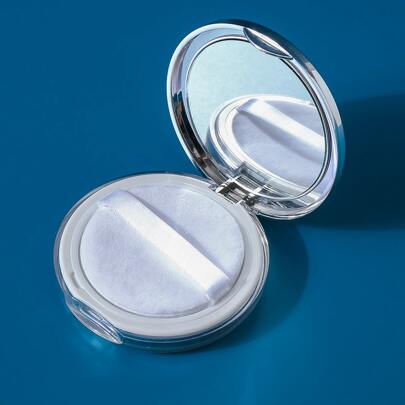 1pc Empty Loose Powder Container With Puff, Plastic Loose Face Powder Compact Case Cosmetic, Refillable Powder Puff Box Loose Powder Box With Sifter,Makeup,Cheap,Room Decor,Vanity,Travel,Bedroom,Makeup Accessories,Cheap,Stocking Stuffers,Makeup,Makeup Tools,Cheap Stuff,Gifts,Gifts For Women,Christmas Gifts