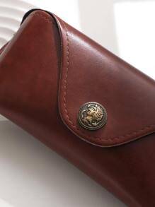 1pc Vintage Pu Leather Glasses Case Sunglasses Brown Color Pouch Bag Eyewear Box Lightweight Convenient Portable Jewelry Bag Glasses Case Holder Organizer Storage Eyeglass Case Protective Case Glasses Bag Sunglasses Pouch For Travel Vacation Cruise Summer Holiday Travelling Bag Travel Stuff Essentials For College Dorm Home School Hotal Travel Kit