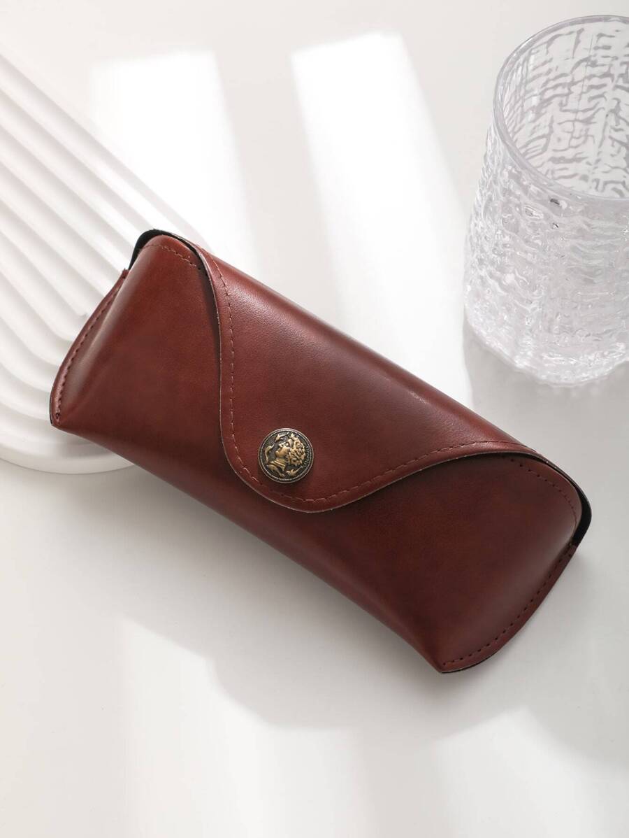 1pc Vintage Pu Leather Glasses Case Sunglasses Brown Color Pouch Bag Eyewear Box Lightweight Convenient Portable Jewelry Bag Glasses Case Holder Organizer Storage Eyeglass Case Protective Case Glasses Bag Sunglasses Pouch For Travel Vacation Cruise Summer Holiday Travelling Bag Travel Stuff Essentials For College Dorm Home School Hotal Travel Kit
