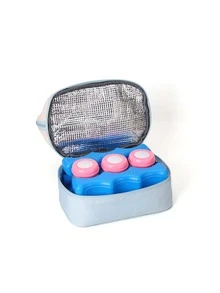 1個多功能攜帶式母嬰哺乳瓶收納袋,具備保溫和冷卻功能,適用於戶外使用 - 藍白色 - 查看 2