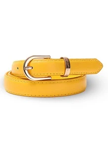 1pc Yellow Women's Belt - Yellow - View 1